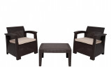 Комплект мебели Rattan Comfort 3, венге (2 кресла+ столик) Комплект мебели Rattan Comfort 3, венге (2 кресла+ столик)