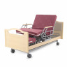 Кровать для лежачих больных с матрасом электрическая MED-MOS DB-2B с поворотным креслом в левую сторону (светлое дерево)